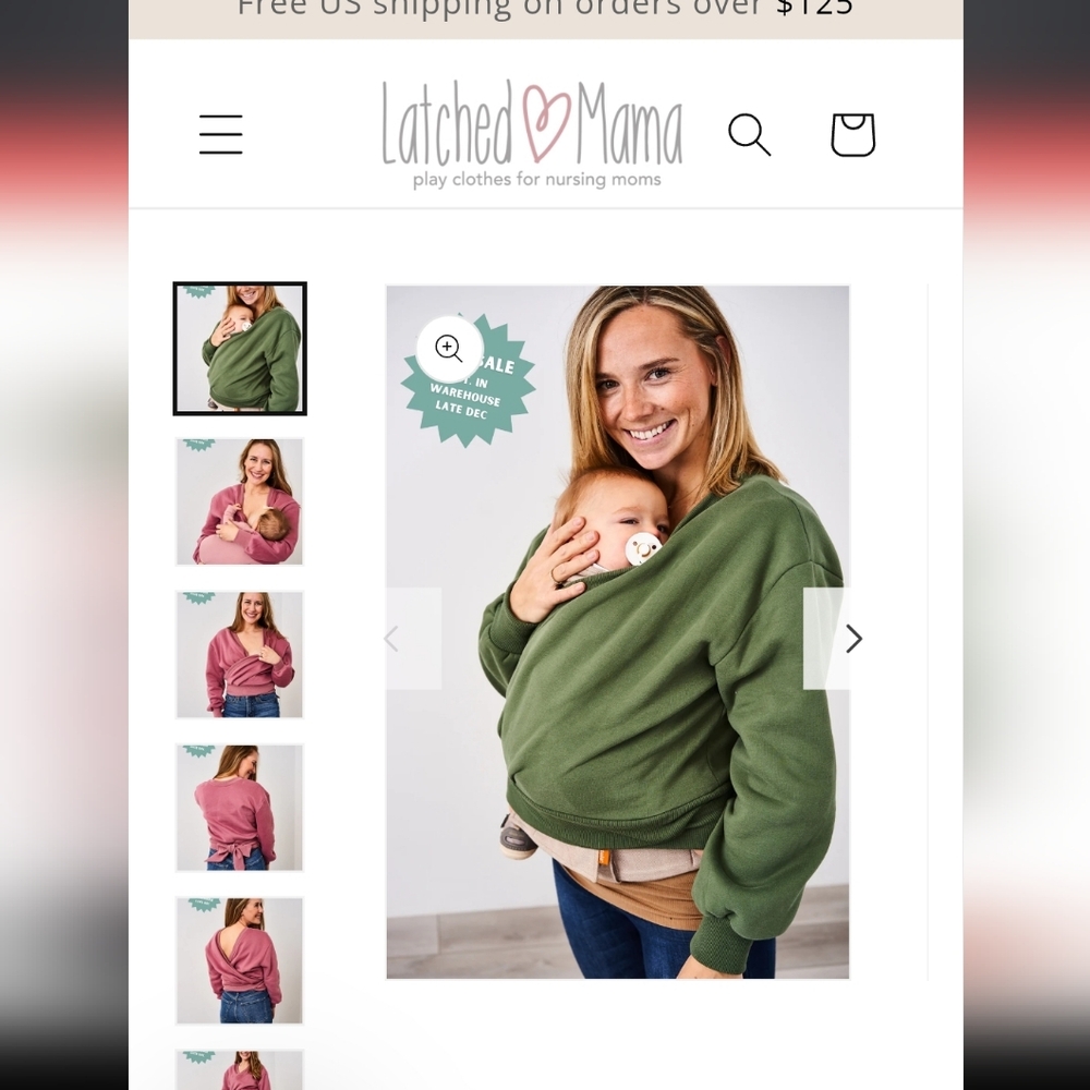 Latched Mama Olive Nursing Sweatshirt - 635 Nest Wrap